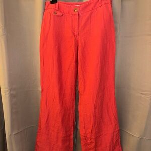 Pale Red Wide-Leg Pants
